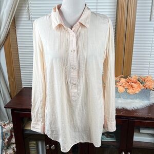 Anthropologie Postmark 1/2 Button Down Blouse Size 12